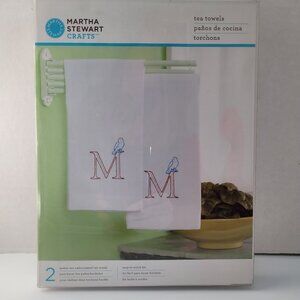 Martha Stewart Crafts 2 Tea Towels Set Embroidery Kit